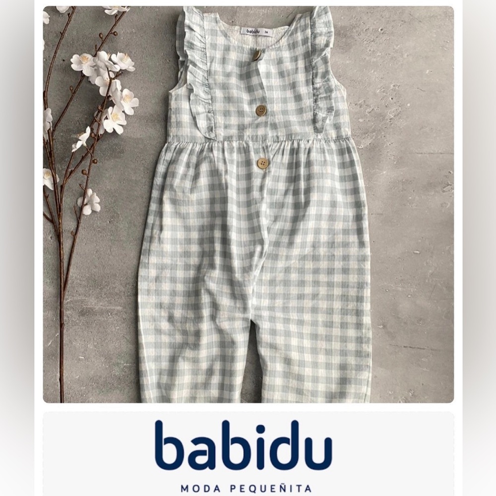Babidu spanish gingham Romper sz 2t